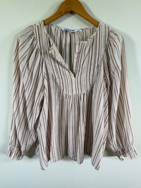 Elizabeth and James Cream Blouse with Brown Stripes small